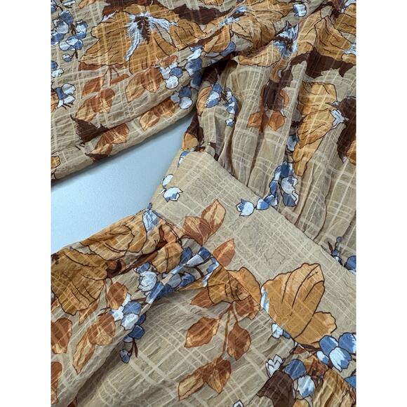 VTG Anthropologie Womens Flying Tomato Dress M Boho 70s Retro Ruffle Sheer Vneck - Picture 15 of 16